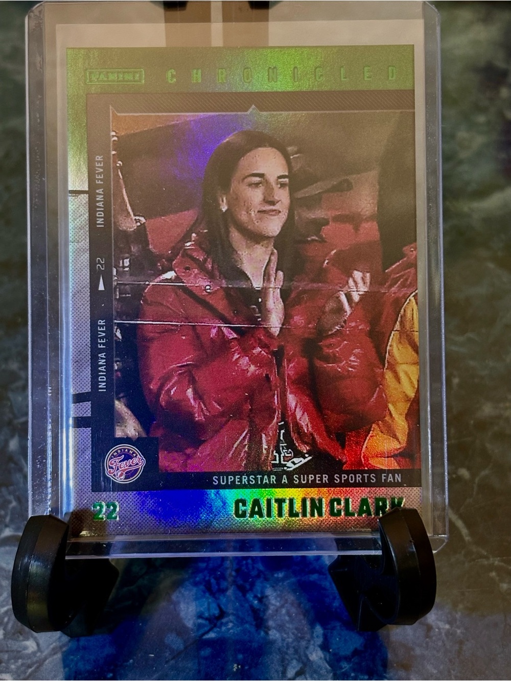 Caitlin Clark Green Holo Basketball Card